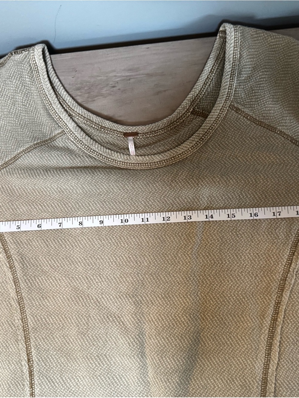 Free People Olive Green Knit Sweater with Embroidered Elbow Details - Picture 4 of 7